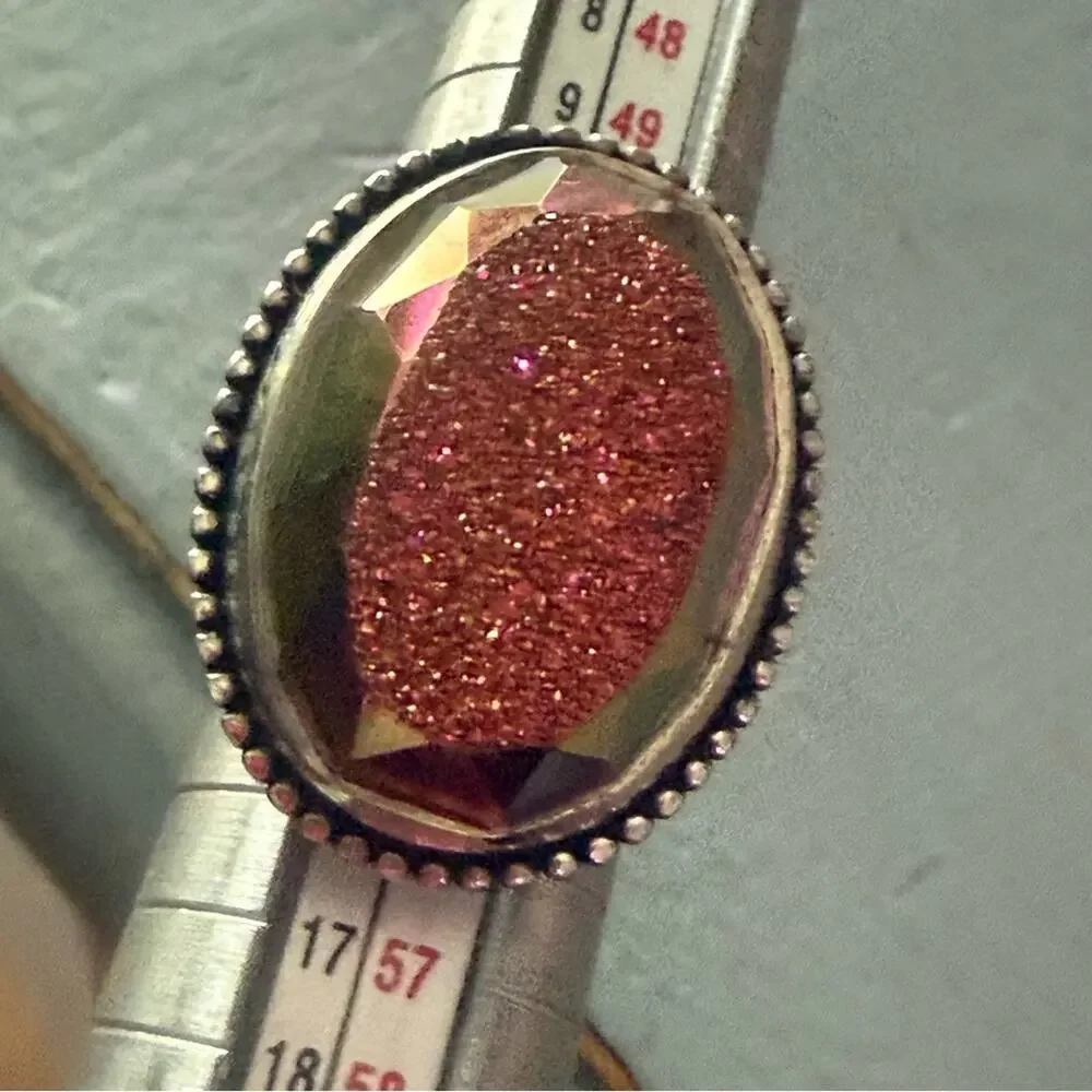 Colleen Lopez 925 Sterling Silver Druzy Ring Size 6.5